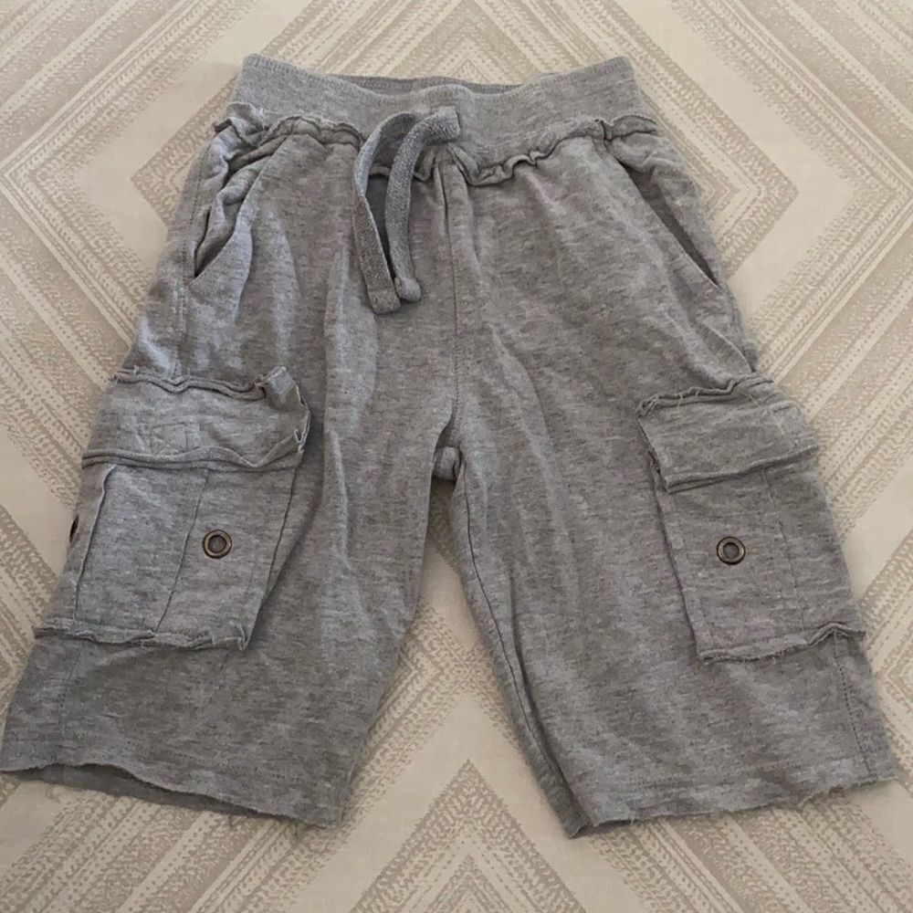 Mish Boys Grey Sweat Ripped Hem Cargo Shorts